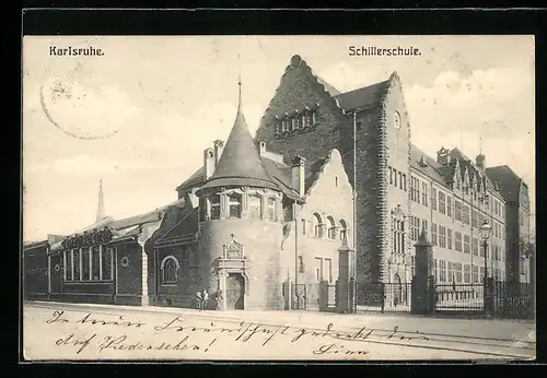 AK Karlsruhe, Ansicht der Schillerschule
