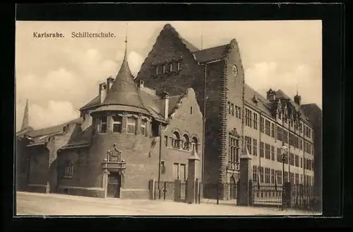 AK Karlsruhe, Ansicht der Schillerschule