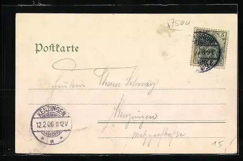 AK Karlsruhe, Kaiserstrasse mit Litfasssäule und Passanten