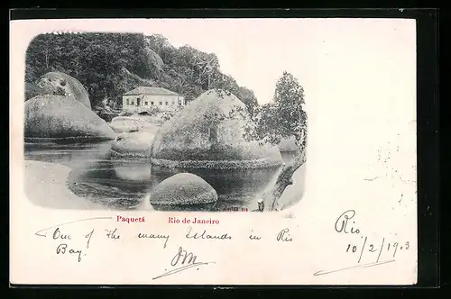 AK Rio de Janeiro, Paqueta, Haus am Ufer