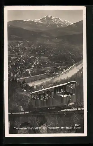 AK Hungerburgbahn mit Blick auf Innsbruck mit Serles