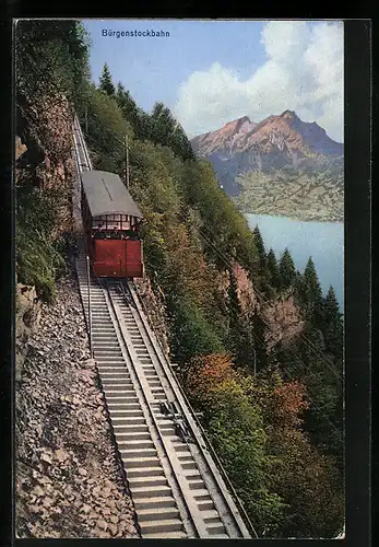 AK Blick auf die Bürgenstockbahn