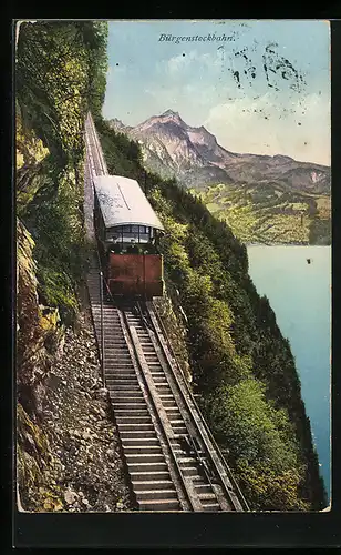 AK Bürgerstockbahn, Fahrt vom Berg herab