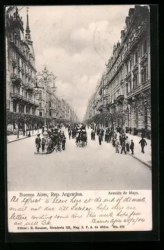 AK Buenos Aires, Avenida de Mayo, Strassenpartie