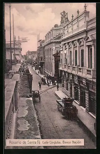 AK Rosario de Santa Fé, Calle Cordoba, Banco Nacion
