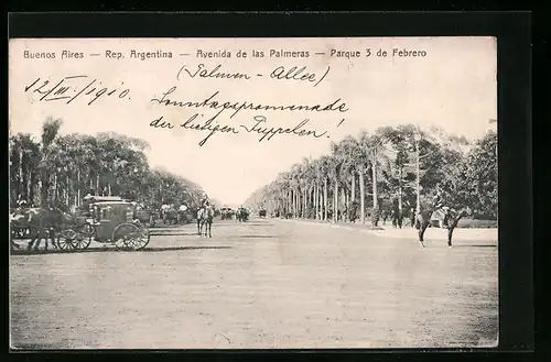 AK Buenos Aires, Avenida de las Palmeras, Parque 3 de Febrero