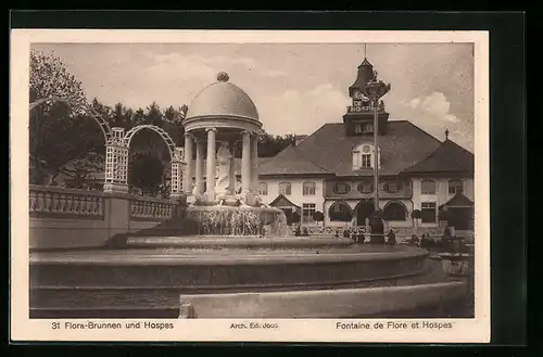 AK Bern, Schweiz. Landes-Ausstellung 1914, Flora-Brunnen und Hospes