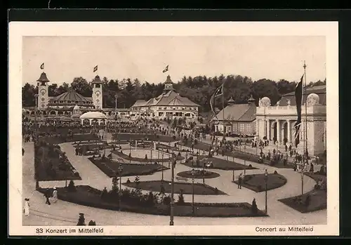 AK Bern, Schweiz. Landes-Ausstellung 1914, Konzert im Mittelfeld