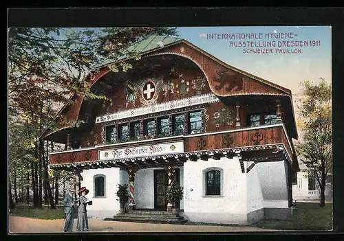 AK Dresden, Internationale Hygiene-Ausstellung 1911 - Schweizer Pavillon