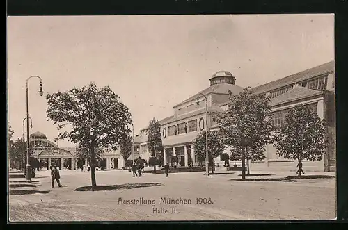 AK München, Ausstellung 1908, Halle III.