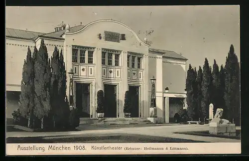 AK München, Ausstellung 1908, Blick zum Künstlertheater