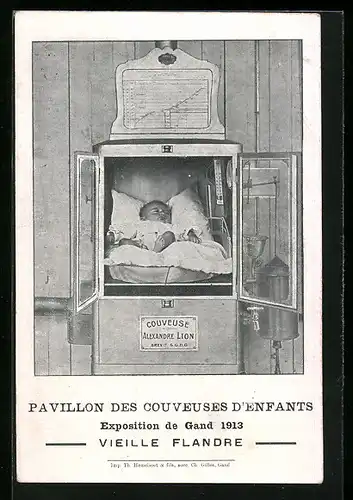 AK Gand, Exposition 1913, Pavillon des Couveuses d`Enfants