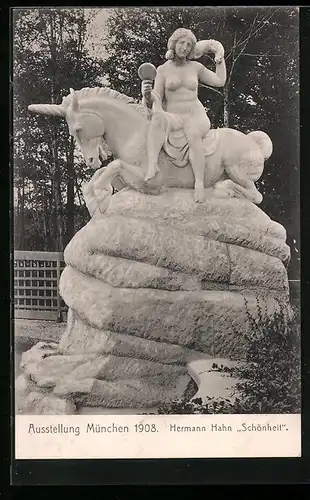 AK München, Ausstellungspark, Gruppe Schönheit