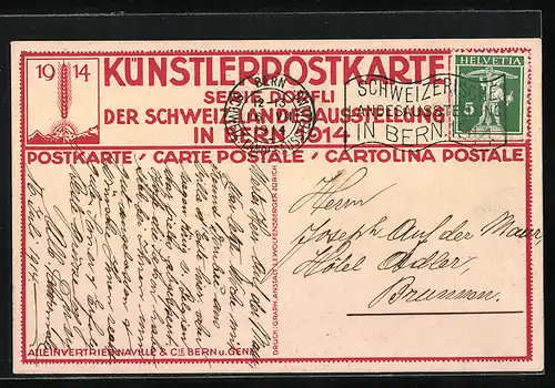 Künstler-AK Bern, Schweizer Landes-Ausstellung 1914