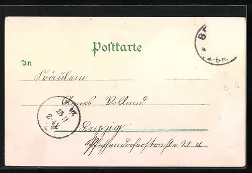 Lithographie Berlin, Berliner Gewerbe-Ausstellung 1896, Haupt-Restaurant mit Wasserturm & Schweinwerfer