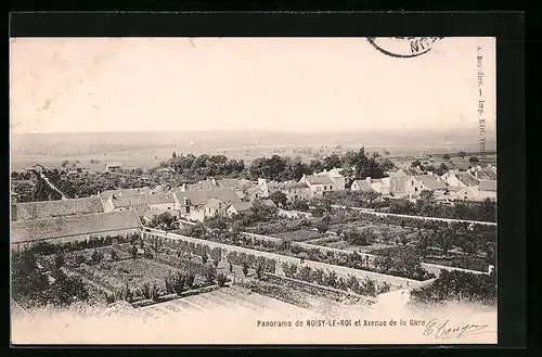 AK Noisy-le-Roi, Panorama et Avenue de la Gare