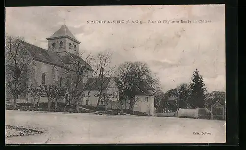 AK Neauphle-le-Vieux, Place de l`Église et Entrée du Château