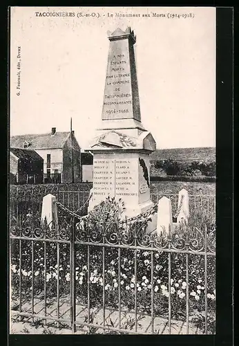 AK Tacoignières, Le Monument aux Morts 1914-18