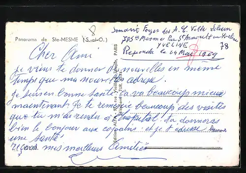 AK Ste-Mesme, Panorama mit Kirchturm