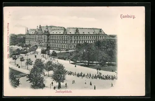 Relief-AK Hamburg-Neustadt, Blick auf das Justizgebäude