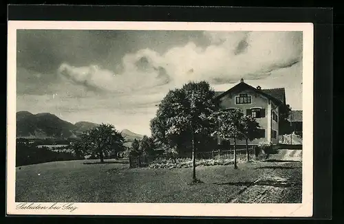 AK Seeleuten bei Seeg, Pension und Weinhaus Seeleuten von Josef Schmid