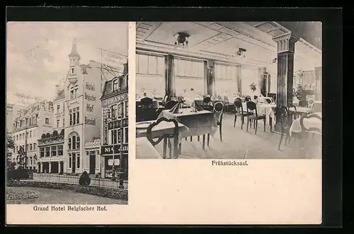 AK Köln, Grand Hotel Belgischer Hof (Bierstall), Innen- und Aussenansicht