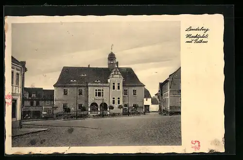 AK Landsberg, Marktplatz mit Rathaus