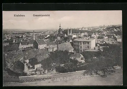 AK Eisleben, Gesamtansicht aus der Vogelschau