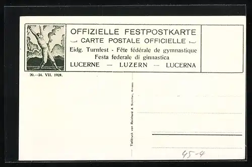 AK Luzern, Eidg. Turnfest 1928, Turner am Barren