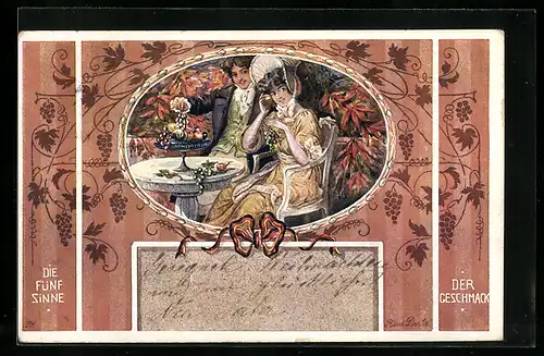 Künstler-AK Rud. Dutz: Die fünf Sinne - Der Geschmack