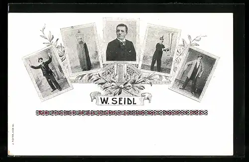 AK Schauspieler W. Seidl in verschiedenen Filmrollen