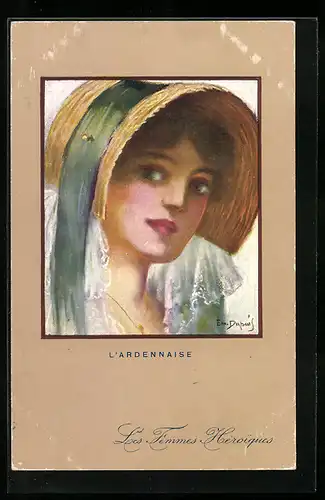 Künstler-AK Em. Dupuis: L`Ardennaise, Junge Dame mit Hut