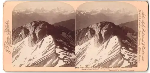 Stereo-Fotografie J. F. Jarvis, Washington D.C., Bergsteiger besteigen die Pilatusspitze auf 7000 Fuss