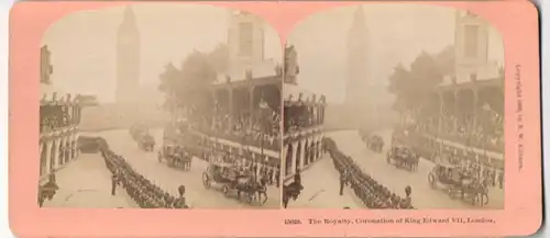 Stereo-Fotografie B. W. Kilburn, Littleton / NH, Ansicht London, the Royalty Coronation of Kind Edward VII, Parade