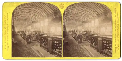 Stereo-Fotografie Wiener Photogr.-Association, Wien, Weltausstellung Wien 1873, Ausstellungshalle mit Wiener Meerschaum