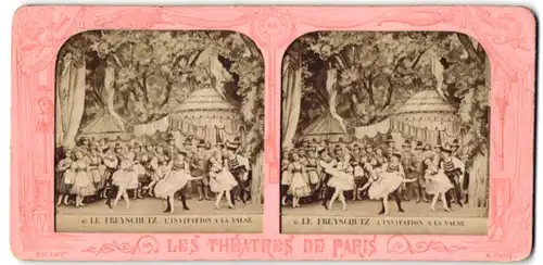 Stereo-Fotografie Adolphe Block, Paris, Theater: Le Freyschutz, L`invitation a la Valse, Halt gegen das Licht