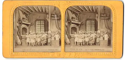 Stereo-Fotografie Adolphe Block, Paris, Theater: Peau d`Ane, Le Gateau Mirobolant, Halt gegen das Licht