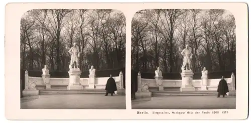 Stereo-Fotografie NPG, Berlin, Ansicht Berlin, Denkmal Markgraf Otto der Faule in der Siegesallee