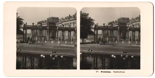 Stereo-Fotografie unbekannter Fotograf, Ansicht Potsdam, Blick auf dsa Stadtschloss