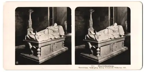 Stereo-Fotografie NPG, Berlin, Ansicht Berlin-Charlottenburg, Sarkophag König Friedrich Wilhelm III im Mausoleum