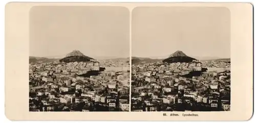 Stereo-Fotografie NPG, Berlin, Ansicht Athen, Blick über die Stadt, Lycabethos