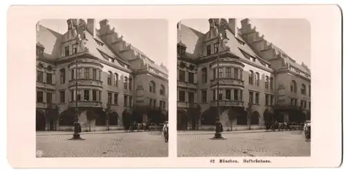 Stereo-Fotografie NPG, Berlin, Ansicht München, Strassenpartie am Hofbräuhaus