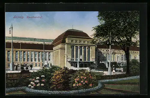 AK Leipzig, Blick zum Hauptbahnhof