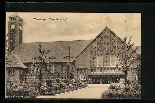 AK Oldenburg, Blick zum Hauptbahnhof