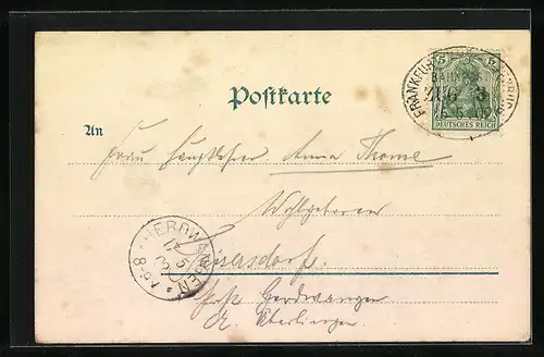 AK Karlsruhe, Bahnhof mit Pferdekutschen