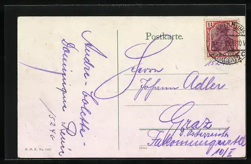 AK Karlsruhe i. B., Bahnhof mit Bahnhofsplatz und Strassenbahnen