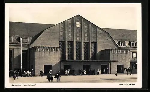 AK Karlsruhe, Blick zum Hauptbahnhof