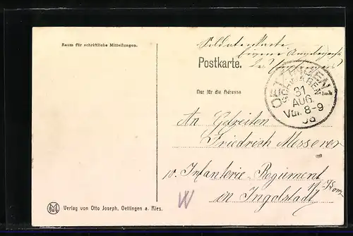 AK Oettingen a. Ries, Gasthof zur Post, Strassenpartie