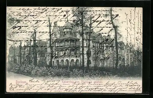 AK Bochum, Kaiserring vom Stadtpark gesehen
