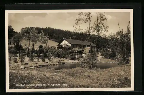 AK Kipsdorf i. Erzg., Gasthof Brauerei Oberpöbel, Inh.: E. Meinig